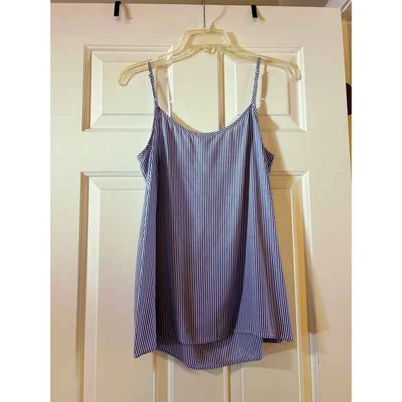 Merona Blue and White Striped Flowy Tank Top - Picture 2 of 2